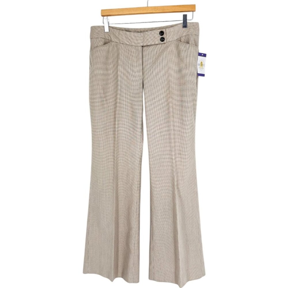 White House Black Market Legacy Pant Flare Leg Womens 12R Micro Dot Work Trouser